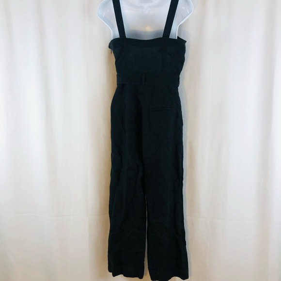 Los Angeles Atelier & Other Stories Linen wide-strap jump suit pockets 4 - Picture 6 of 16